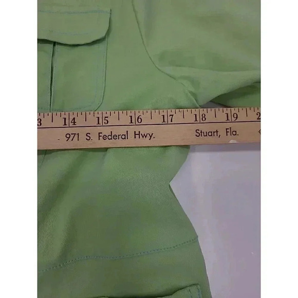 Denim & Co Trench Coat Women's Size Medium Lined Spring Jacket Green - Picture 4 of 8